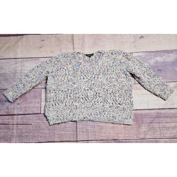 David & Dani Open Knit Sweater Plus Size 3X Cropped Soft - Picture 1 of 6